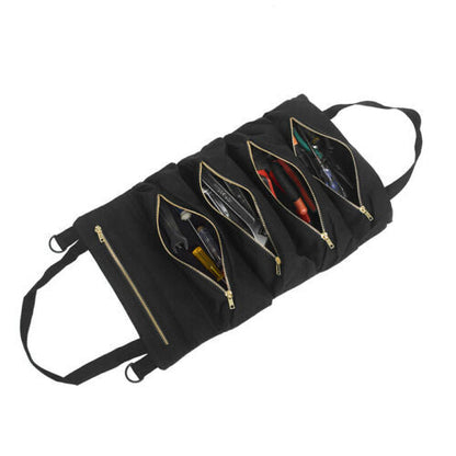 Multifunctional roll up hanging canvas storage bag