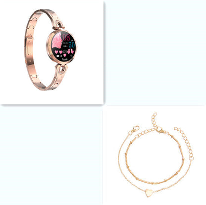 Montre intelligente de mode pour femmes Dispositif portable étanche Moniteur de fréquence cardiaque Montre intelligente de sport pour femmes Mesdames