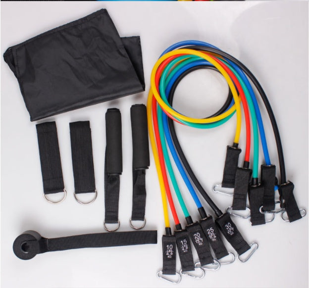 Juego de 11 piezas de cuerda elástica multifuncional TPE para fitness, cuerda de látex elástica, anillo de resistencia