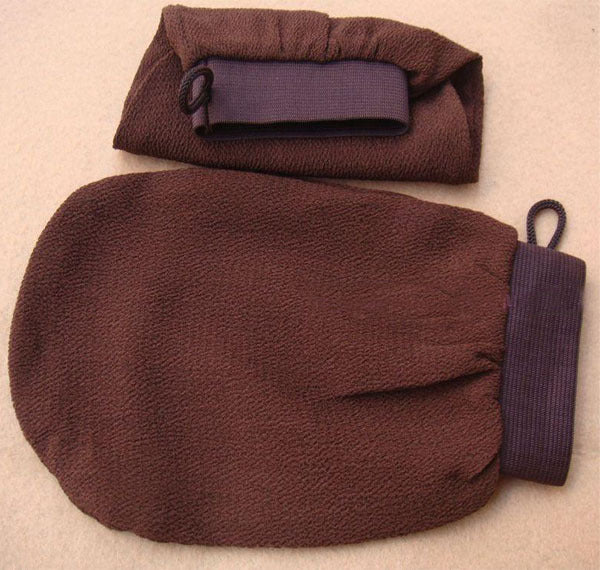 Gants de massage en rayonne, produits de bain exfoliants