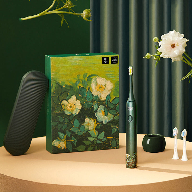 Cepillo de dientes eléctrico sónico en caja de regalo Rosa Verde