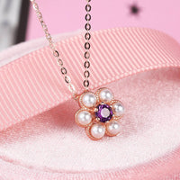 Rose gold plum necklace