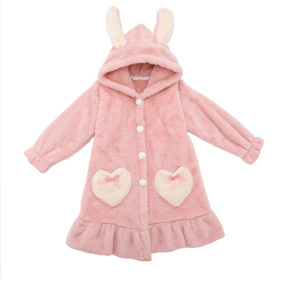 Girls Winter Double-sided Thick Plush Homewear