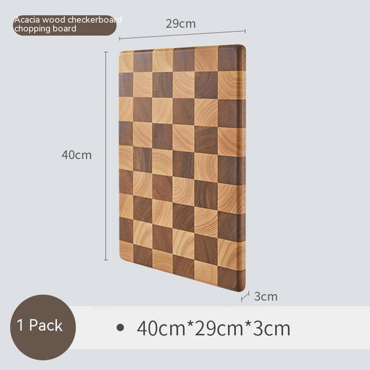 Sleek Checkerboard Acacia Wood Cutting Board – Premium Kitchen Essential