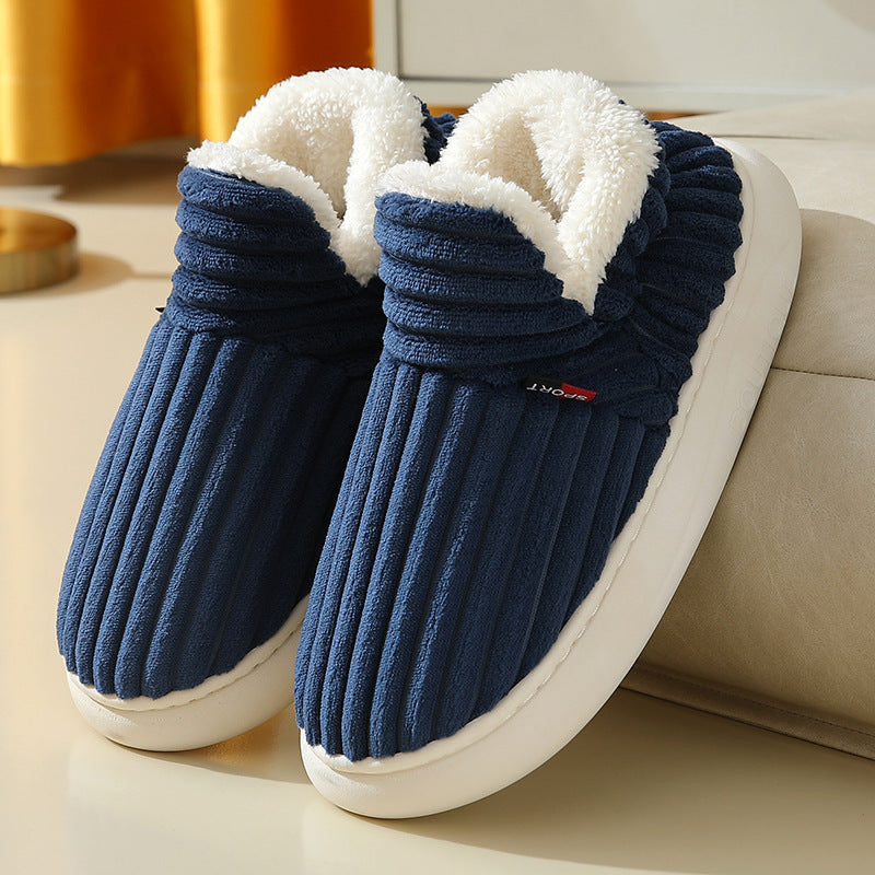 Nouvelles pantoufles en coton pour femmes Chaussons chauds en coton en peluche polaire duveteuse