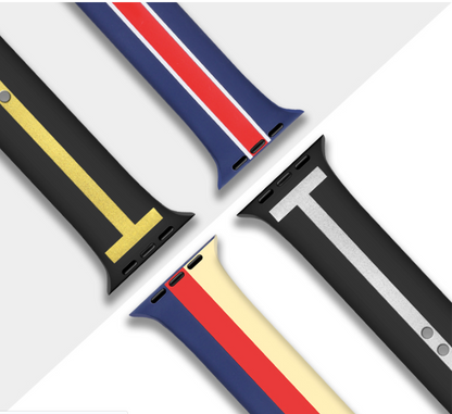 BRACELET DE MONTRE EN SILICONE RAYÉ