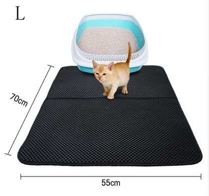 Tapis de litière double couche pour chats, tapis de litière pour animaux de compagnie, tapis de litière pour chats, accessoire de propreté pour maisons de chats