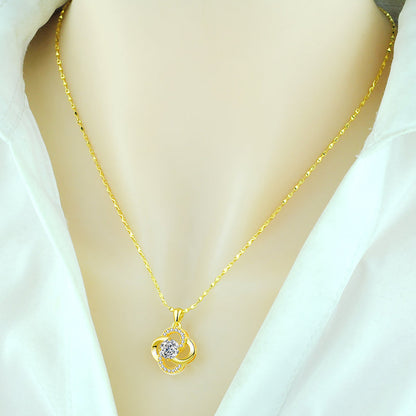 Collar de Plata de Ley 925 Bañado en Oro Rosa de 18k Collar de Trébol para Mujer Cadena de Clavícula para Regalo de Cumpleaños o San Valentín de Novia