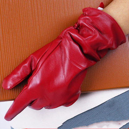Guantes de piel de invierno para mujer Nuevos guantes de mujer para exteriores