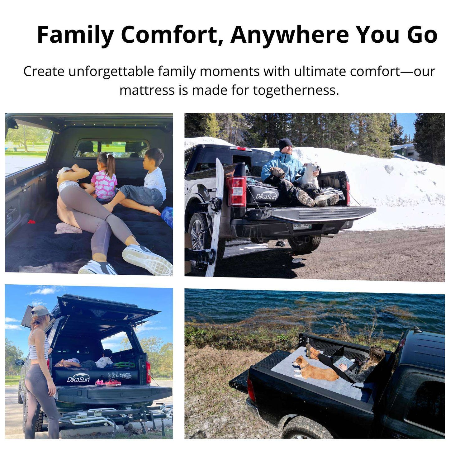 DikaSun 6.0-6.5 FT Full Size Pickup Truck Bed Air Mattress,Black