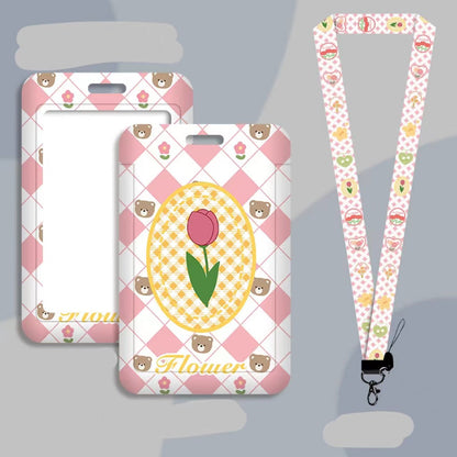 Student Card Set Hanging Neck Strap Hanging Rope Name Tag ID Set Cartoon