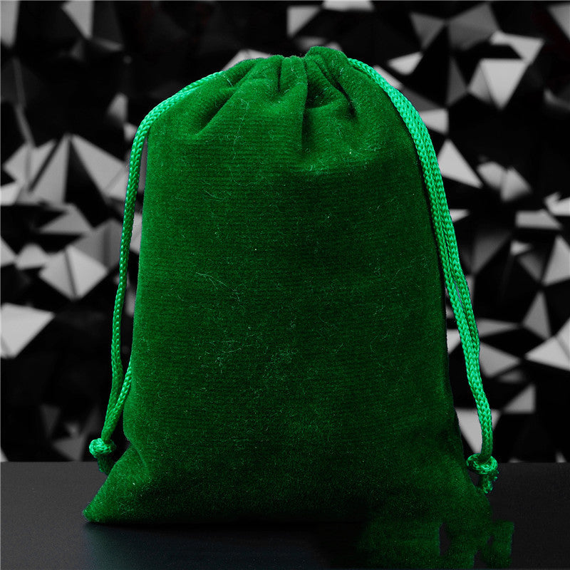 Pochette à Bijoux en Flanelle Unie avec Cordon de Serrage