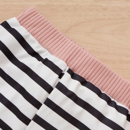 Ensemble Fille Sportif Pull à Manches Longues sans Capuche en Coton Arc-en-ciel et Pantalon