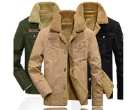 Veste homme Air Force One épaisse en coton, avec revers en velours et doublure, pour l'hiver