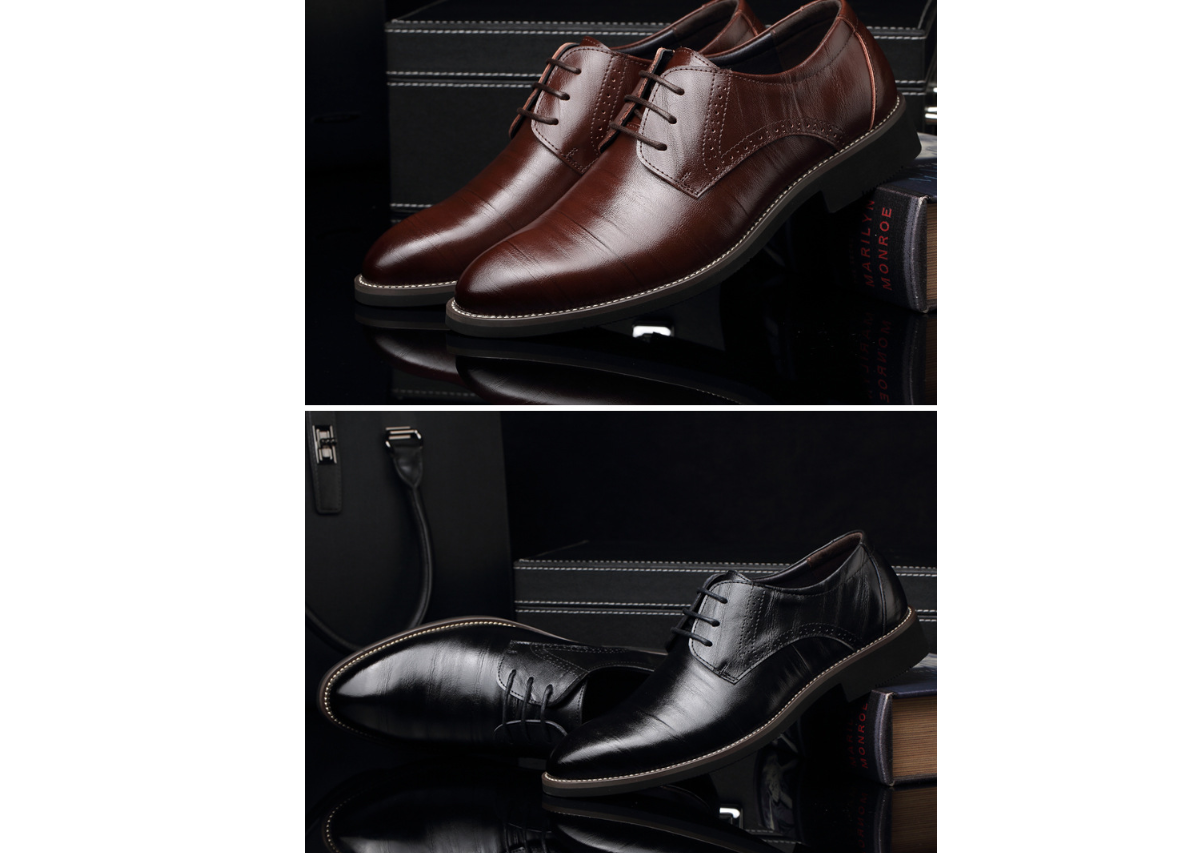 Chaussures pour hommes en cuir chaussures de ville habillées d'affaires grandes tailles chaussures décontractées pour hommes