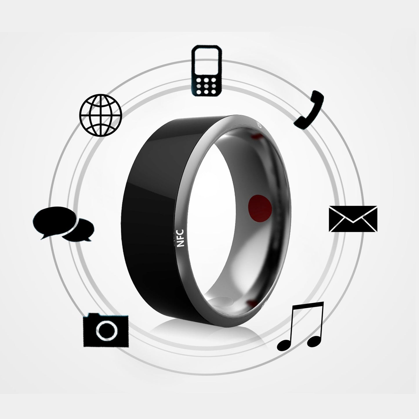 Anillo Inteligente Dispositivo Portátil Multifuncional Negro Alta Tecnología