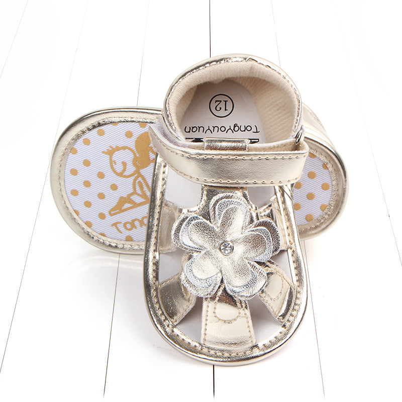 baby toddler shoes baby big flower PU sandals
