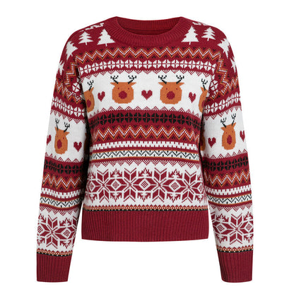 Winter round neck college style printed sweater
