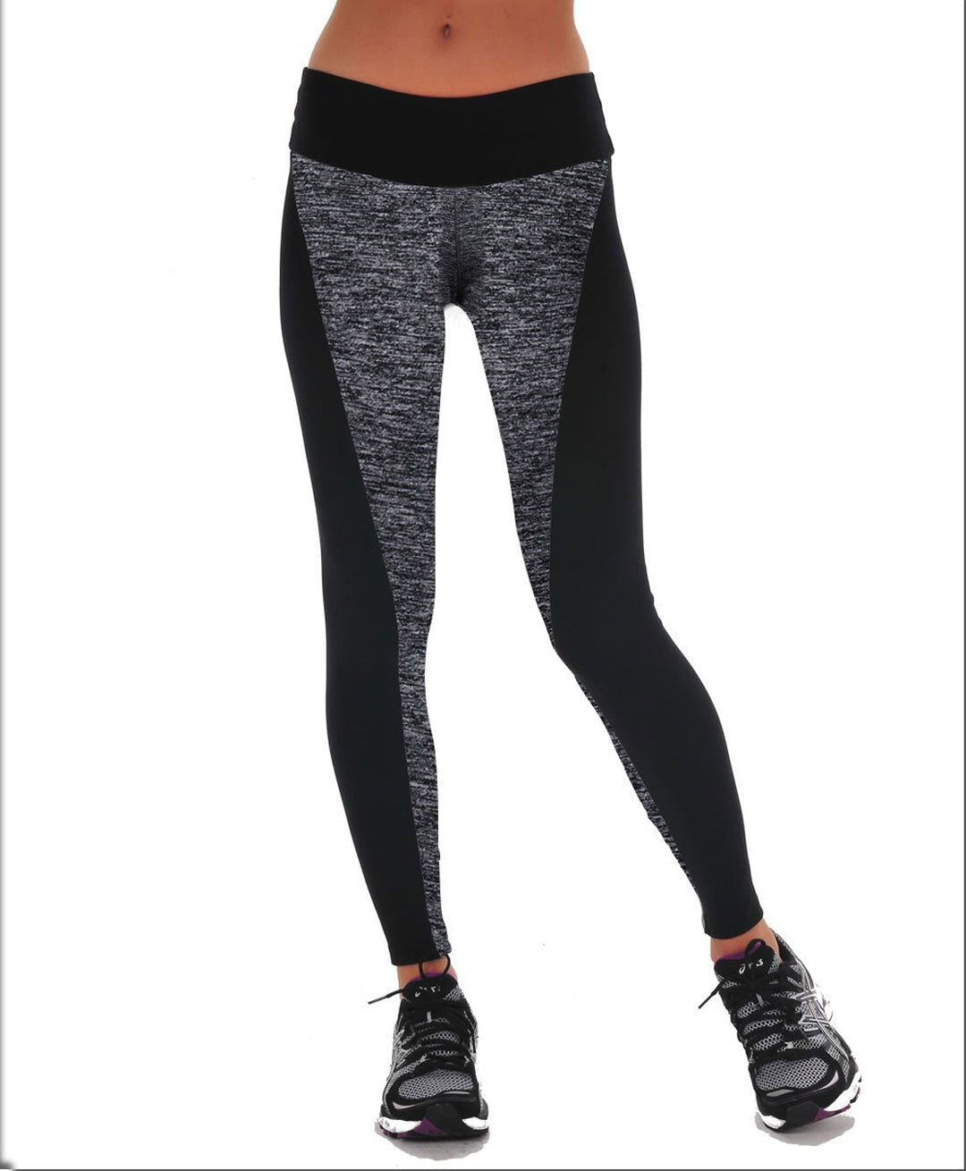 Leggings de talla grande con paneles múltiples y realce de cadera