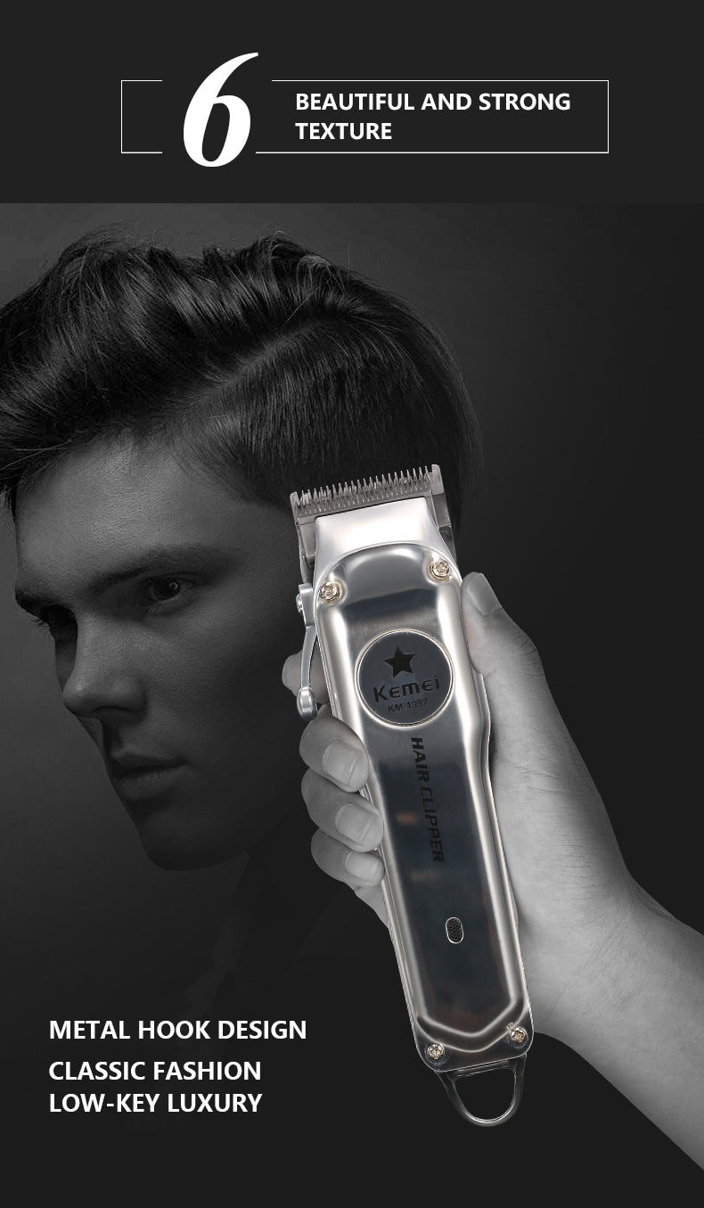 Kemei Rechargeable Electric Hair Clipper for Men – Professional Cordless Trimmer for Home & Salon Use