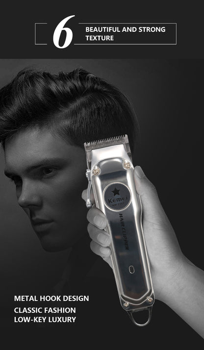 Kemei Rechargeable Electric Hair Clipper for Men – Professional Cordless Trimmer for Home & Salon Use