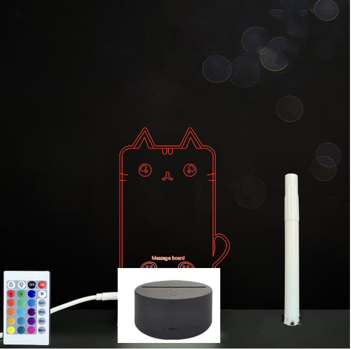 Tableau de messages manuscrits en acrylique 3D avec lumière LED