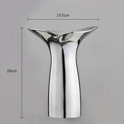 Household Fashion Electroplated Silver Fishtail Ceramic Vase