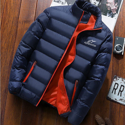 Chaqueta de hombre de invierno con estrellas y cuello levantado