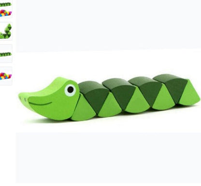 Jouets éducatifs en bois Montessori, chenilles colorées, exercices de dextérité pour enfants, blocs de construction pour le développement de la créativité