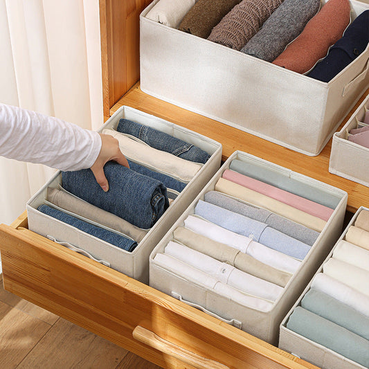 Boîte de rangement de vêtements en coton et lin pour la maison