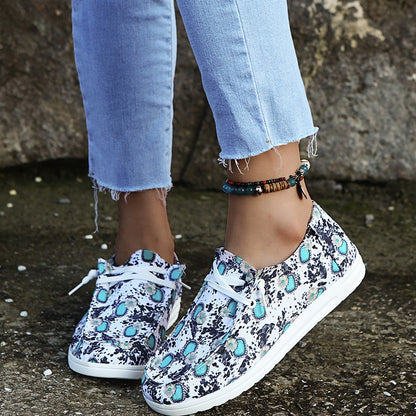 Loafers Women Sunflower Print Decor