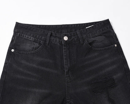 Men's Washed Old Torn Jeans