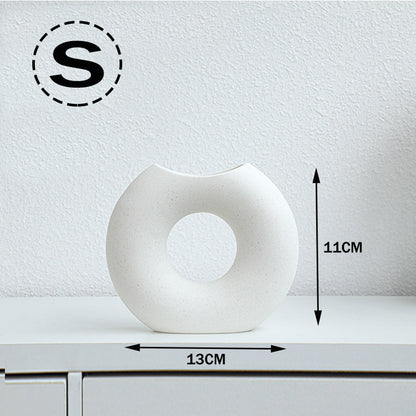 Vase en céramique style nordique, forme demi-cercle, créatif