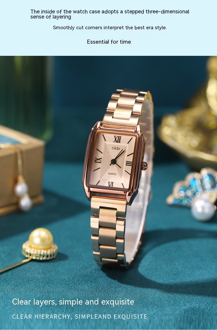 Classic Simple Square Watch – Affordable Luxury Steel Belt