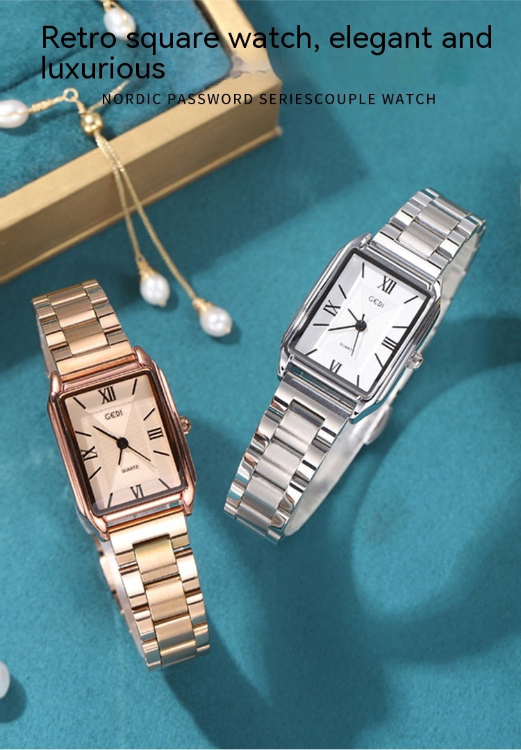 Classic Simple Square Watch – Affordable Luxury Steel Belt