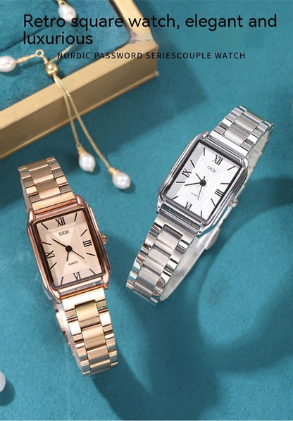Classic Simple Square Watch – Affordable Luxury Steel Belt