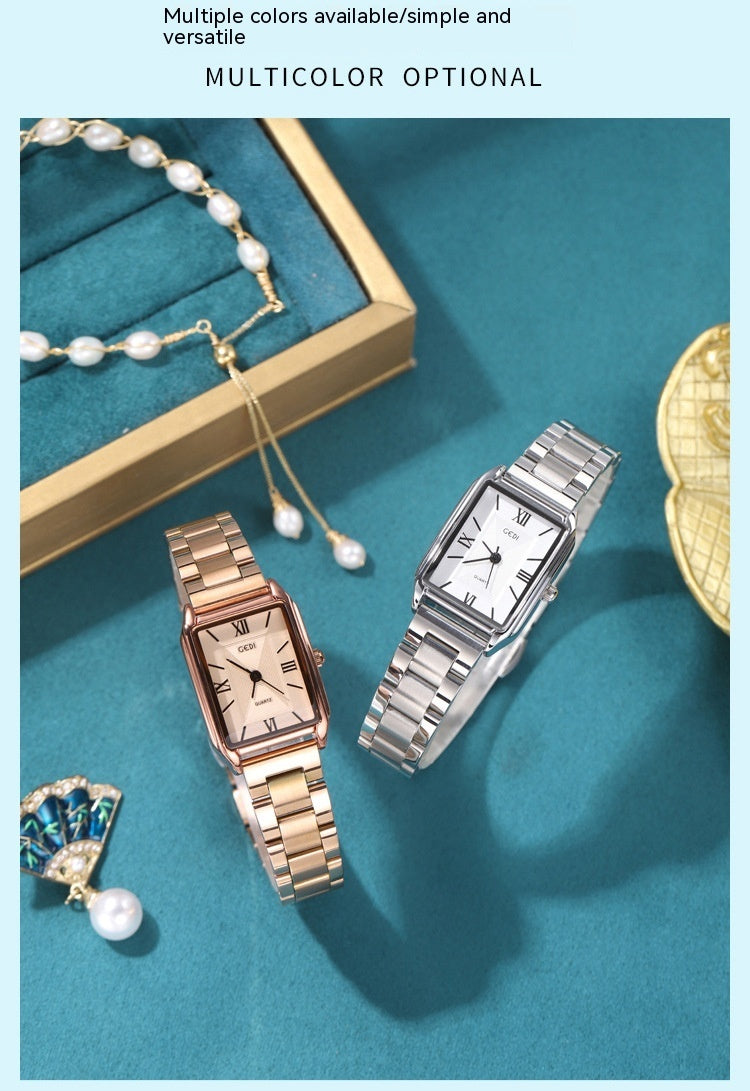 Classic Simple Square Watch – Affordable Luxury Steel Belt