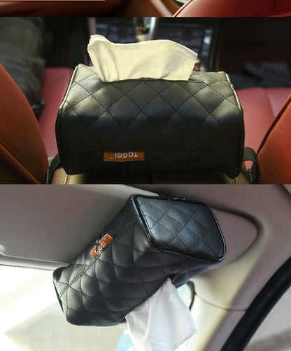 Boîte à mouchoirs de voiture à visière pare-soleil fixée au dossier de siège, distributeur de serviettes en papier créatif pour voiture, plateau mignon