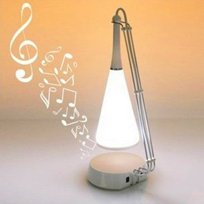 LED Table Lamp with Bluetooth Speaker – Touch Dimmer, Wireless & USB