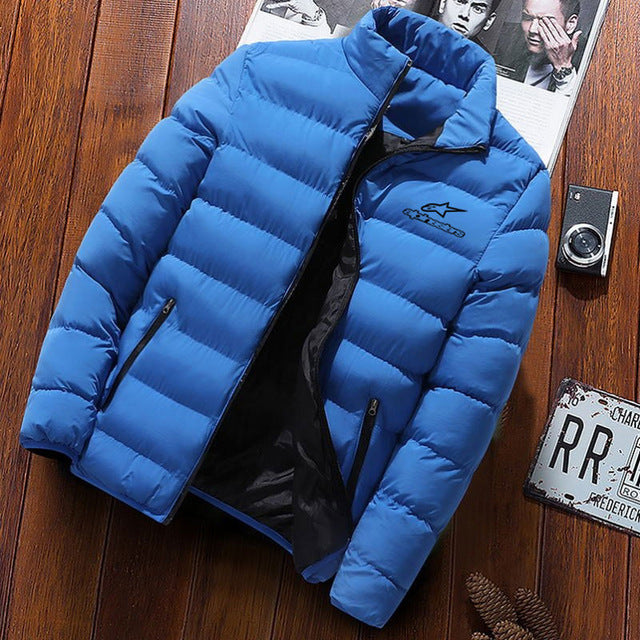 Chaqueta de hombre de invierno con estrellas y cuello levantado