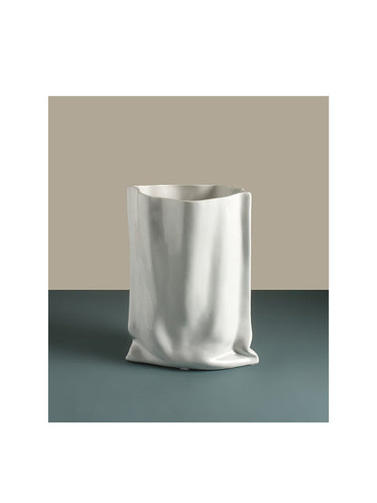 Extremely Simple Silver Vase Creative Irregular Ceramic Ornaments