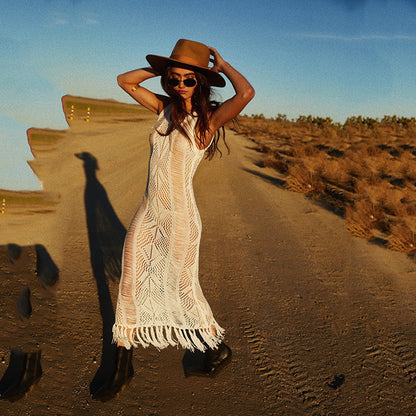 Ropa de protección solar de borlas de punto