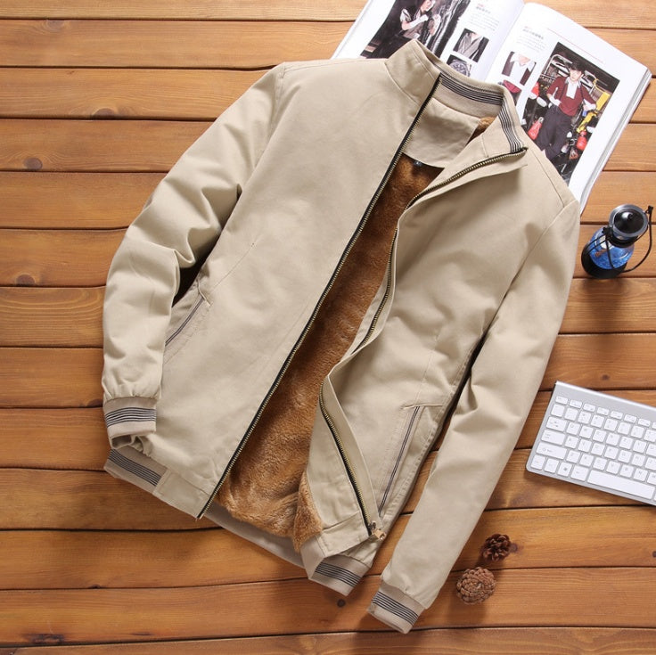 Chaqueta cortavientos para hombre con cuello alto
