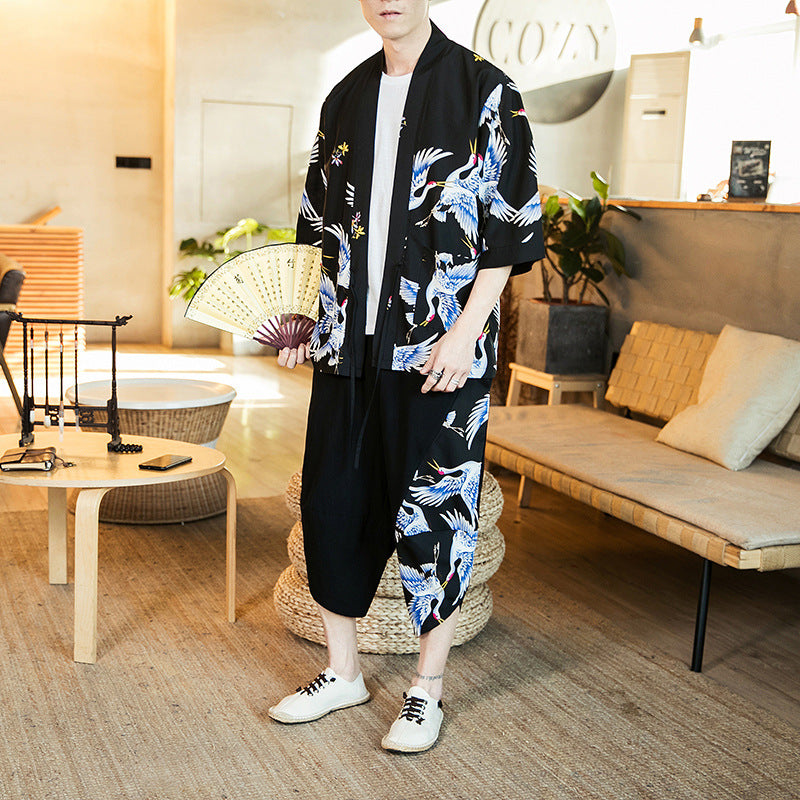 Linen fashion plus size Chinese style suit
