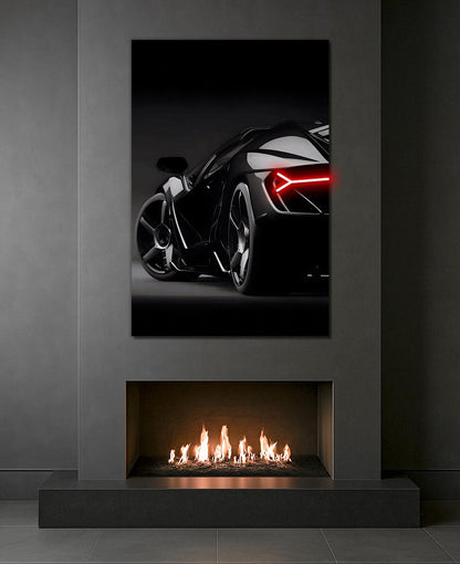 Neon Sports Car Wall Art – UV Printed LED Poster for Garage & Man Cave – Free Remote Control and Shipping