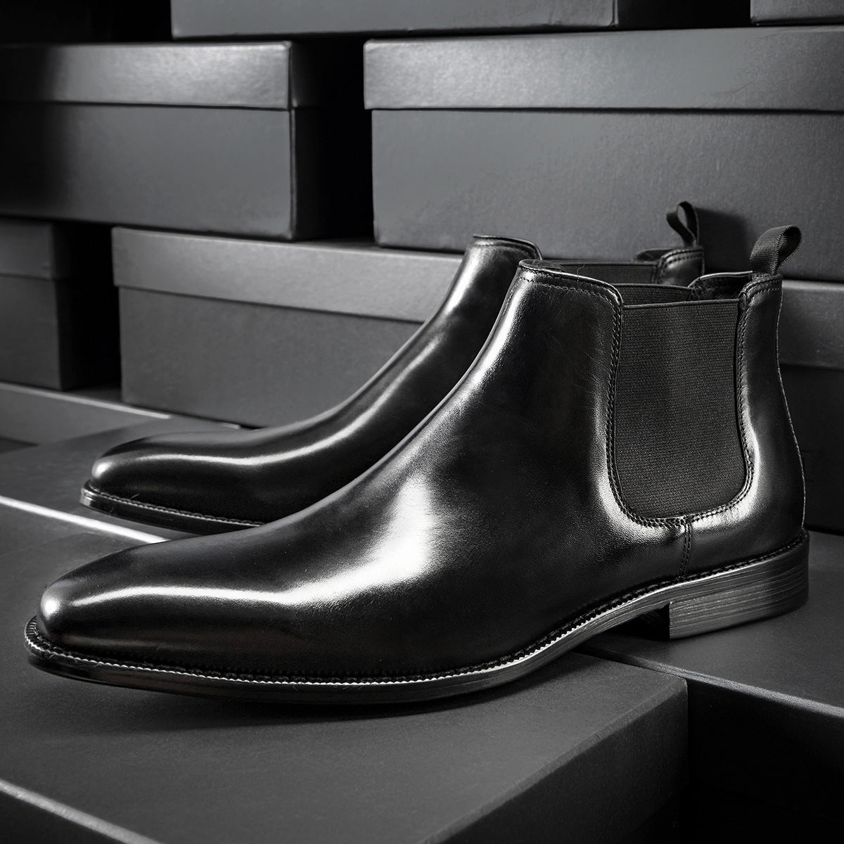 Bottes Martin homme en cuir chaud doublées de velours style britannique