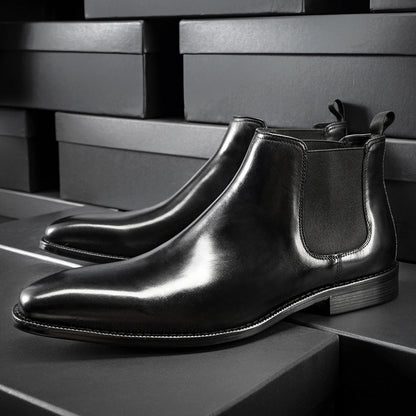 Bottes Martin homme en cuir chaud doublées de velours style britannique
