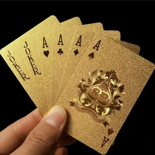 Baraja de cartas de lujo con lámina de oro de 24 quilates | Baraja de póquer de lujo para fiestas y regalos