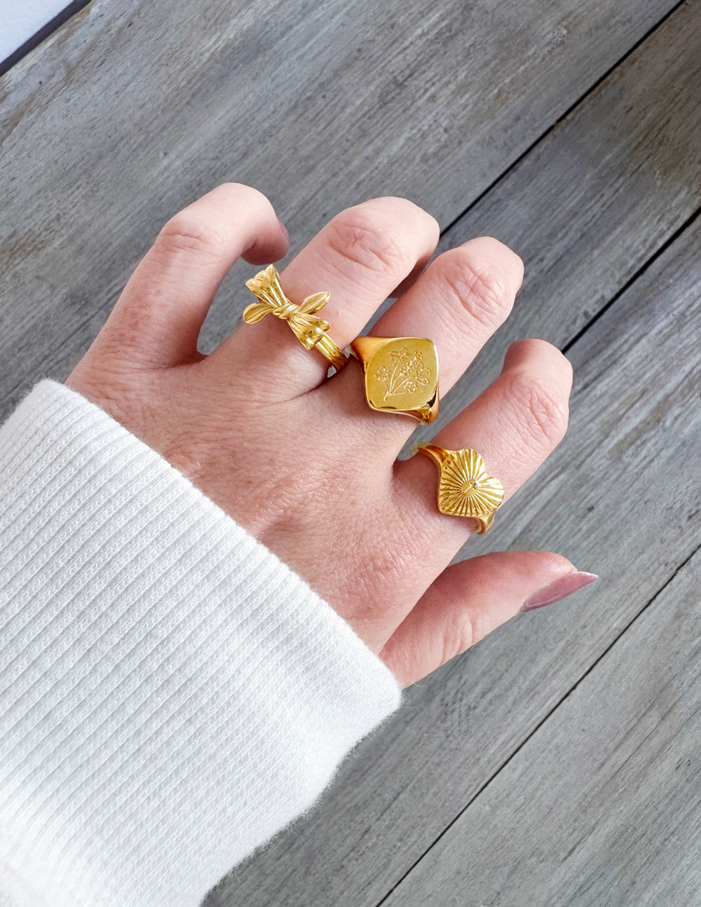 Bague Sceau Fleurie
