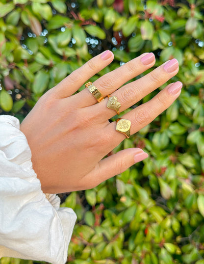 Bague Sceau Fleurie
